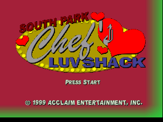 South Park Chef's Luv Shack title screen for Nintendo 64